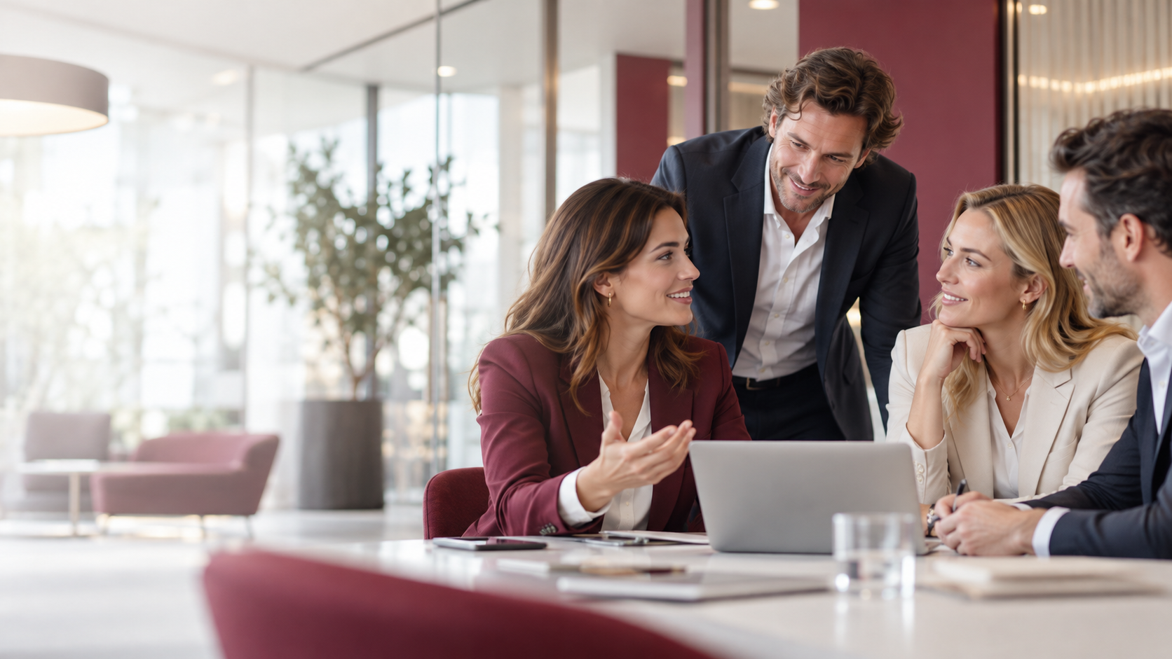 Zakelijke professionals in gesprek over UCM